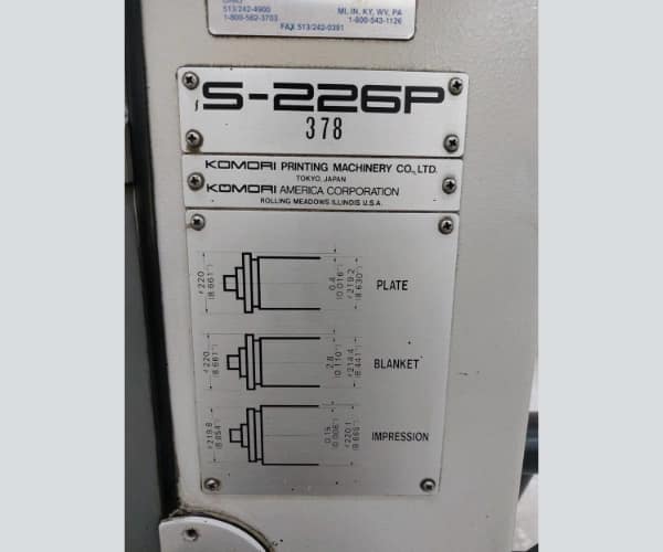 Komori Sprint 226P Suppliers in Chennai